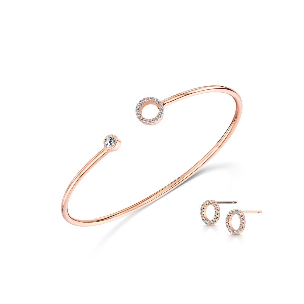 Lexi Cuff & Pave Earring set Rose Gold