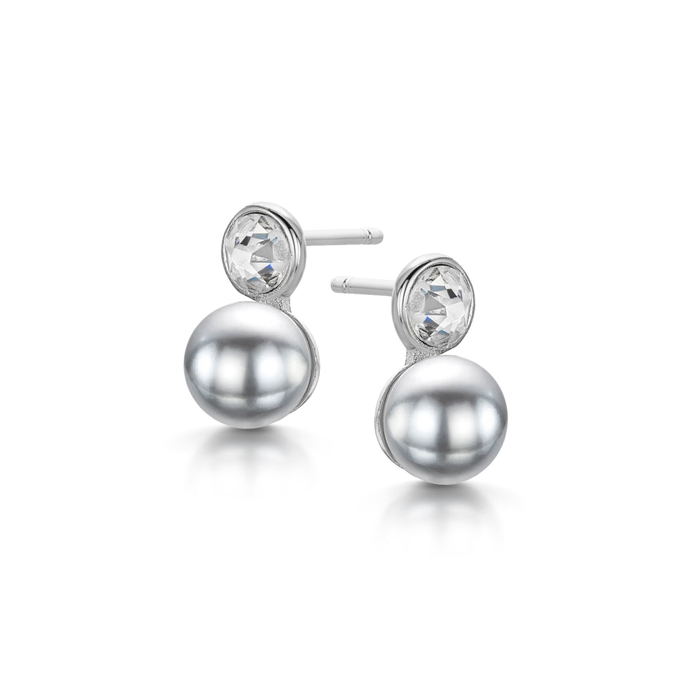 Grace Earrings -Silver Earrings - Rhodium Earrings