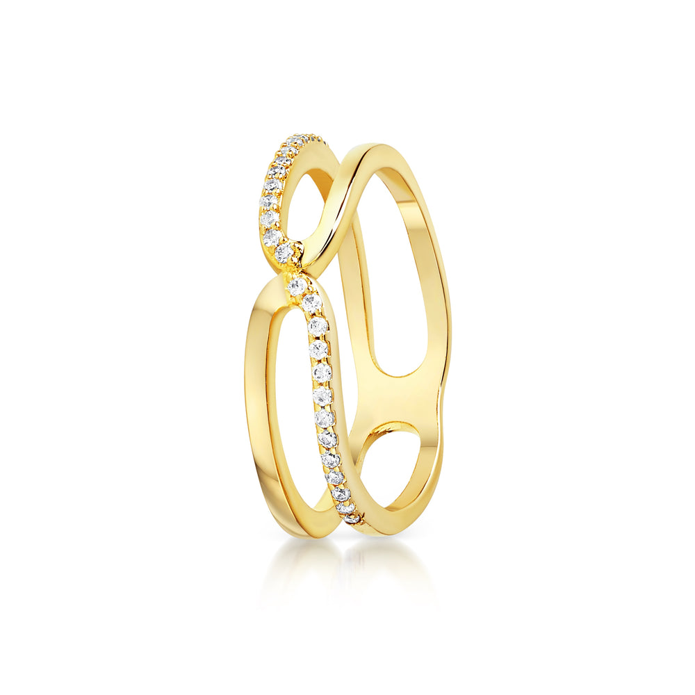 chain link ring- Yellow gold