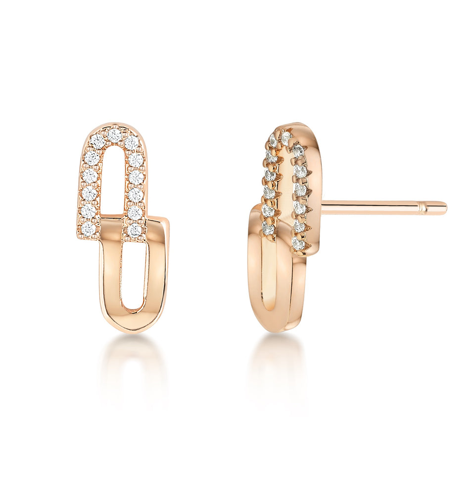 Chain Link earrings- Rose gold