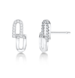 Chain Link earrings- Rhodium
