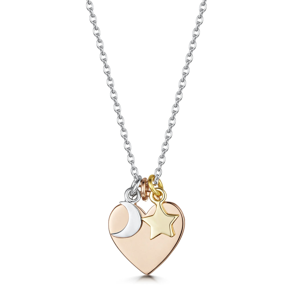 LXI Heart Moon & Stars Pendant