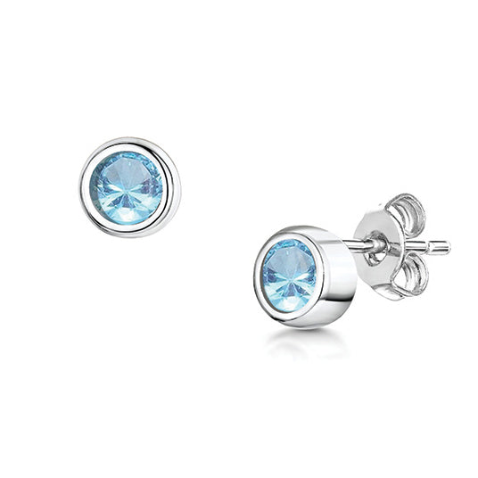 LXI Birthstone Earrings Aquamarine/March