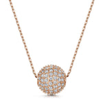 Dianna Snowball Pendant  / Necklace - Rose Gold
