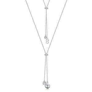 Grace Necklace -Silver Necklace - Rhodium Necklace