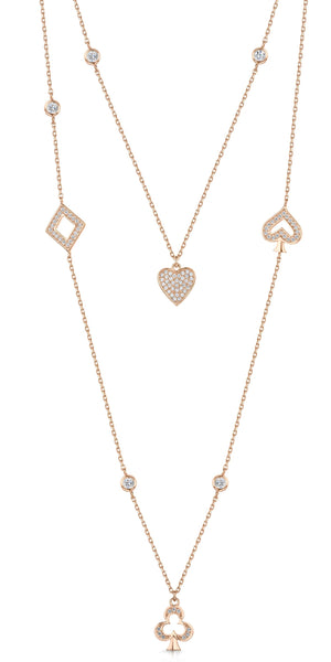 Heart Spade diamond club necklace