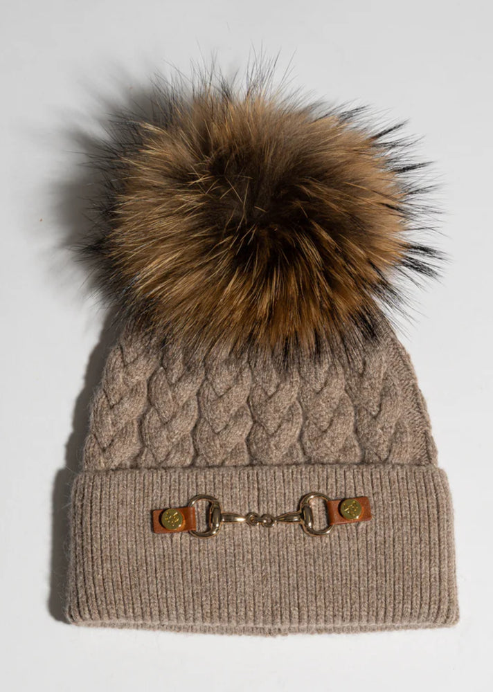 Angora and Cashmere Fur Pom Pom Hat