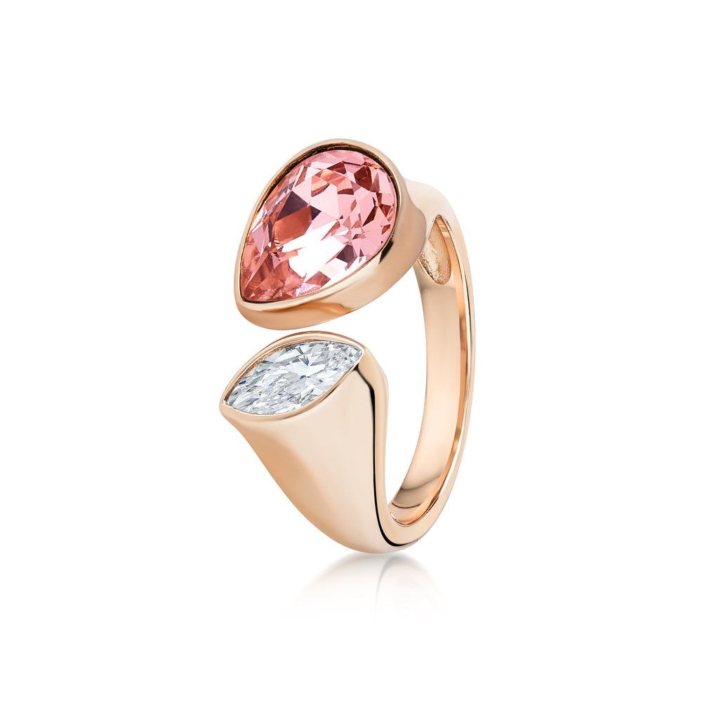 Pear shaped adjustable ring- Rose gold