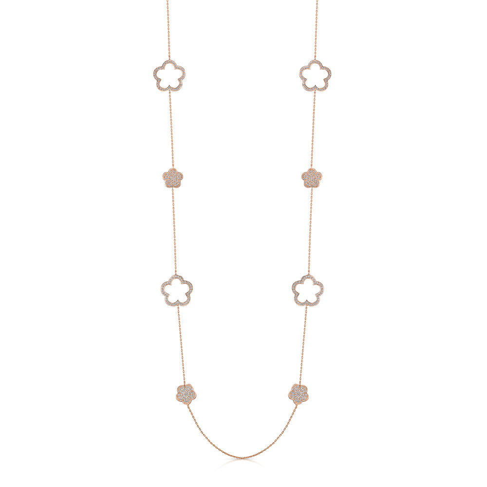 Zara Lariat and Earring Set Rose Gold