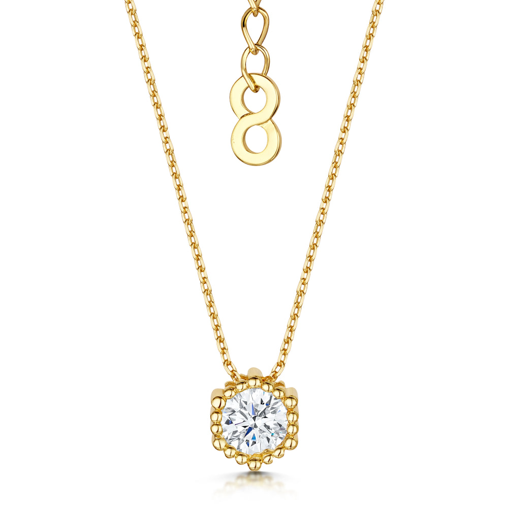 
            
                Load image into Gallery viewer, Anya Pendant, bracelet &amp;amp; stud earrings Millegrain - Gold
            
        