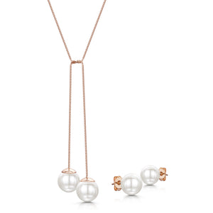 
            
                Load image into Gallery viewer, Bianca pendant &amp;amp; stud set Rose Gold
            
        