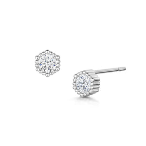 rhodium solitaire stud earrings