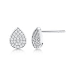 Florence Pave Stud - Rhodium