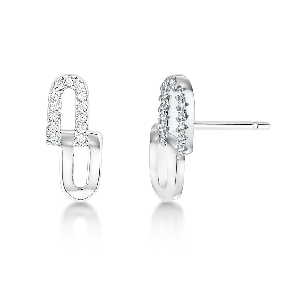 
            
                Load image into Gallery viewer, Chain Link earrings- Rhodium
            
        