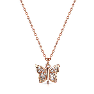 LXI Pave Butterfly Pendant Be Kind