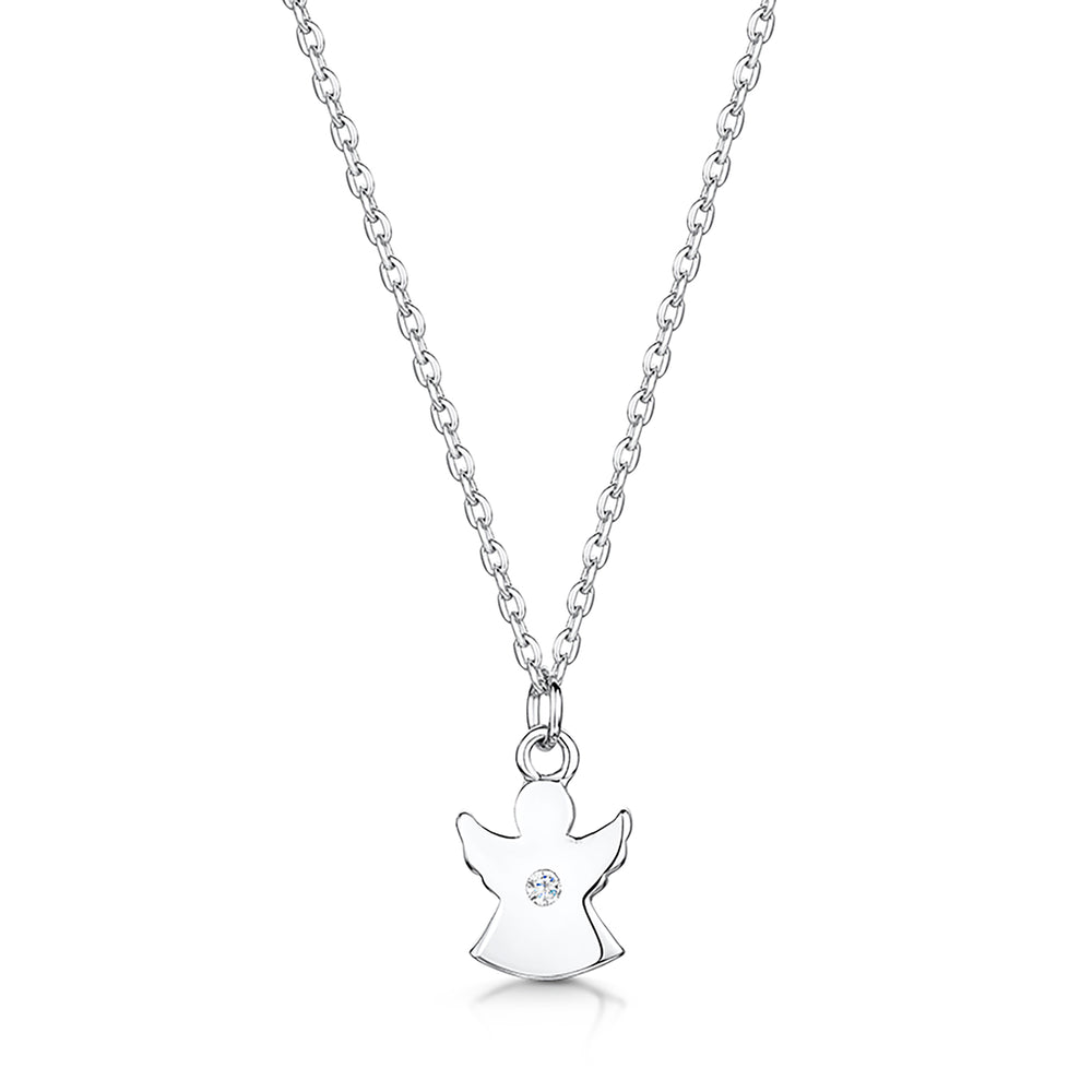 LXI Angel Pendant Rhodium - Personalised