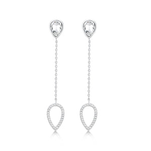 Matilda Drop Earrings- Rhodium