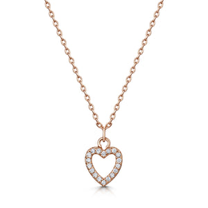 LXI Open Pave Heart Pendant