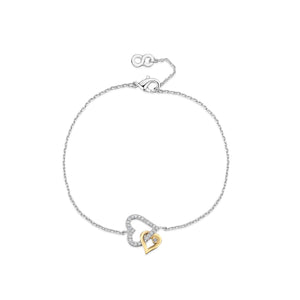 LXI Entwined Hearts Bracelet Gold