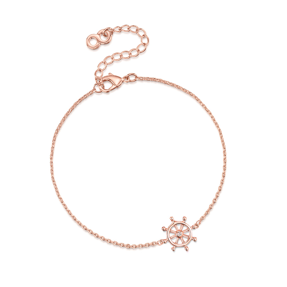 LXI Ship Wheel Bracelet- Rose Gold