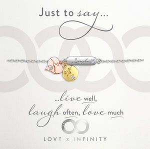 LXI Live, Laugh, Love Bracelet- Rhodium