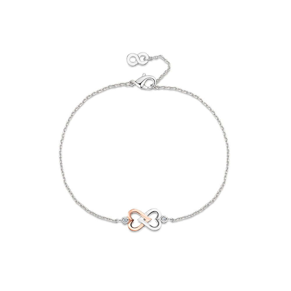 LXI Entwined Hearts Bracelet Rose Gold