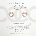 LXI Open Pave Heart Earrings - Rose Gold