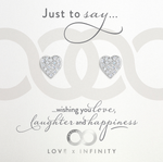 LXI Pave Heart Earrings