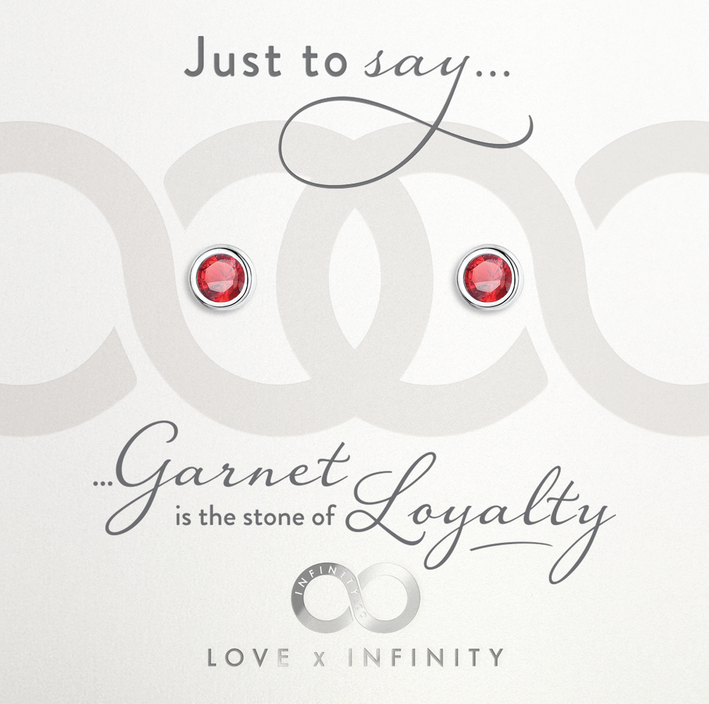 LXI Birthstone Earrings Garnet/January