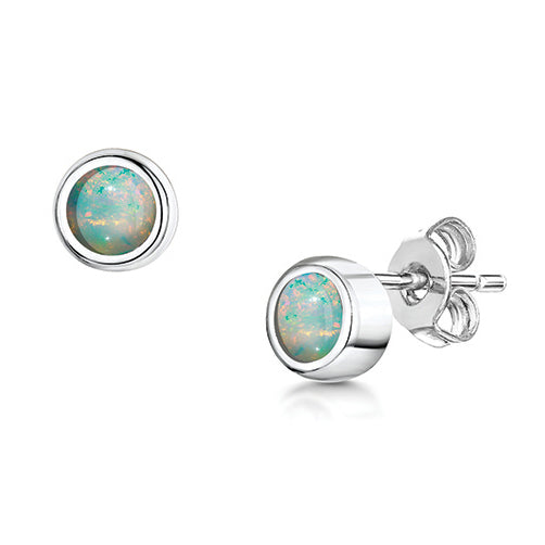 LXI Birthstone Earrings Opal/October