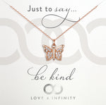 LXI Pave Butterfly Pendant Be Kind