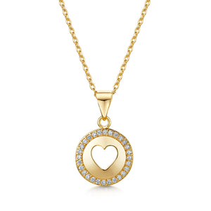 LXI Cut Out Heart Halo Pendant