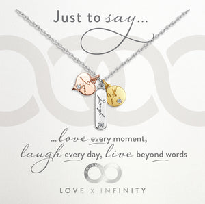 
            
                Load image into Gallery viewer, LXI Live, Laugh, Love Pendant- Rhodium
            
        