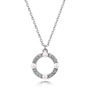 
            
                Load image into Gallery viewer, LXI Pearl Circle Pendant
            
        