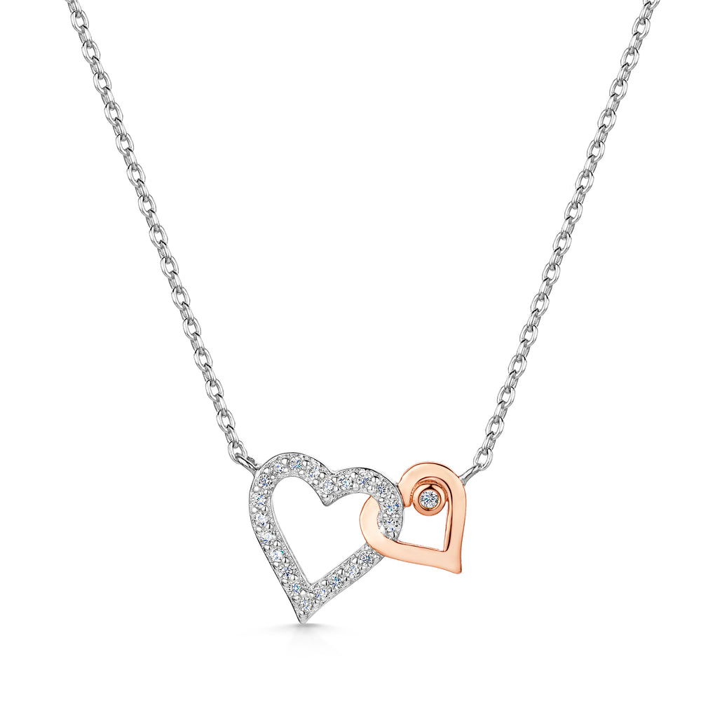 
            
                Load image into Gallery viewer, LXI Entwined Hearts Pendant Rose
            
        