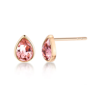 Pear shaped stud earrings- Rose Gold