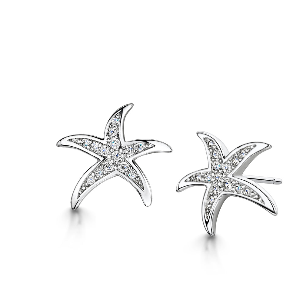 Michelle Earring- 'starfish' - Rhodium/Clear