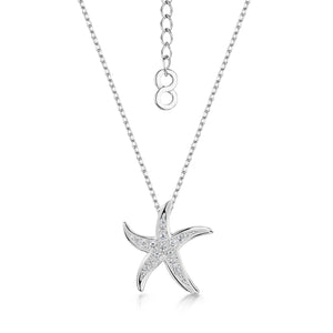 Michelle Pendant - 'starfish' - Rhodium / Clear