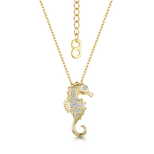 Michelle Pendant - 'seahorse' - Gold/Clear