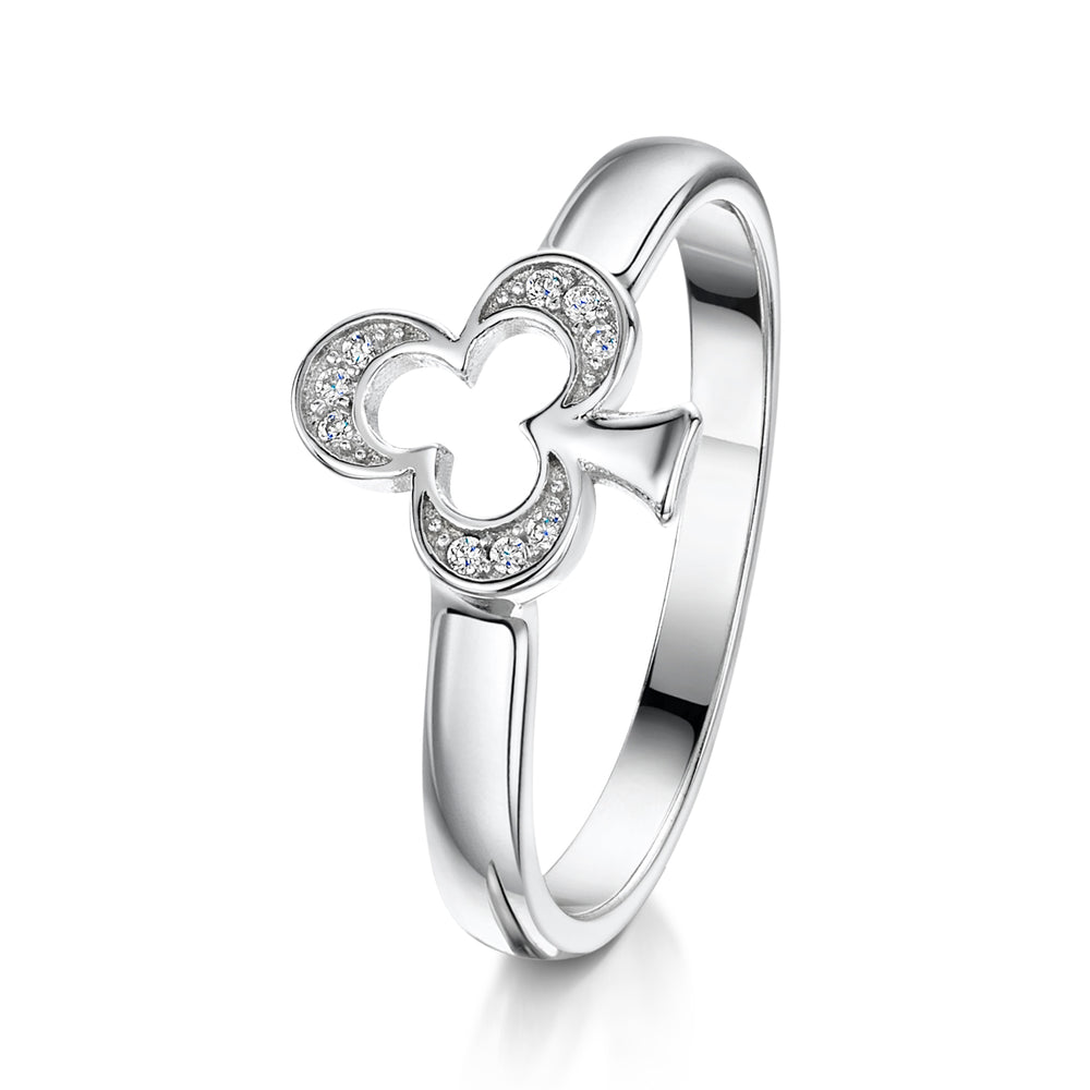 
            
                Load image into Gallery viewer, Alice Stacking Ring &amp;#39;Club&amp;#39; - Rhodium - S/M/L
            
        