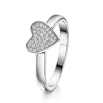 Alice Stacking Ring 'Heart' - Rhodium - S/M/L