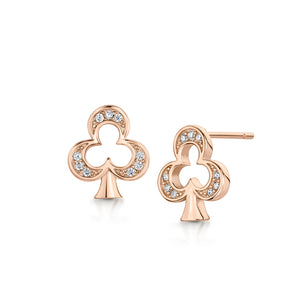 CLUB ROSE GOLD EARRING STUD