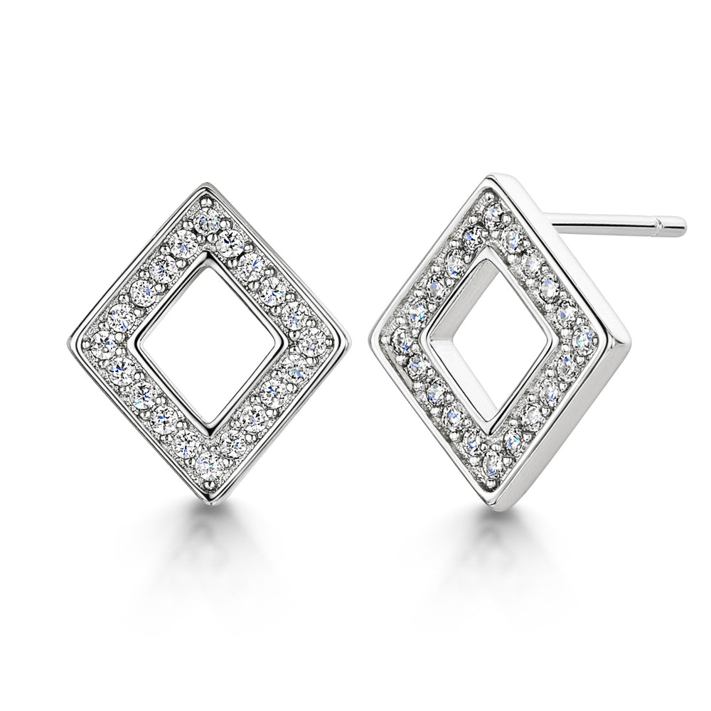 DIAMOND RHODIUM EARRING STUD