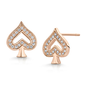 SPADE ROSE GOLD EARRING STUD