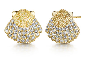Michelle Studs- 'shell' - Gold/Clear