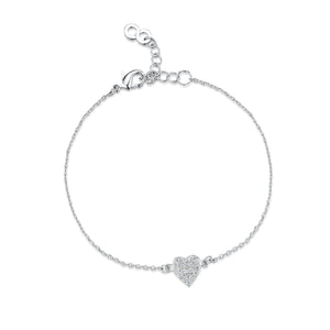 
            
                Load image into Gallery viewer, LXI Pave Heart Bracelet - Rhodium
            
        