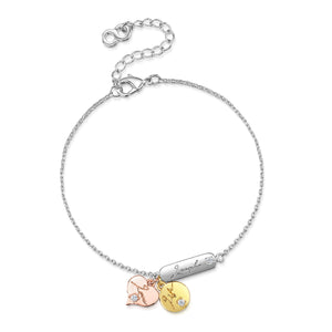 LXI Live, Laugh, Love Bracelet- Rhodium