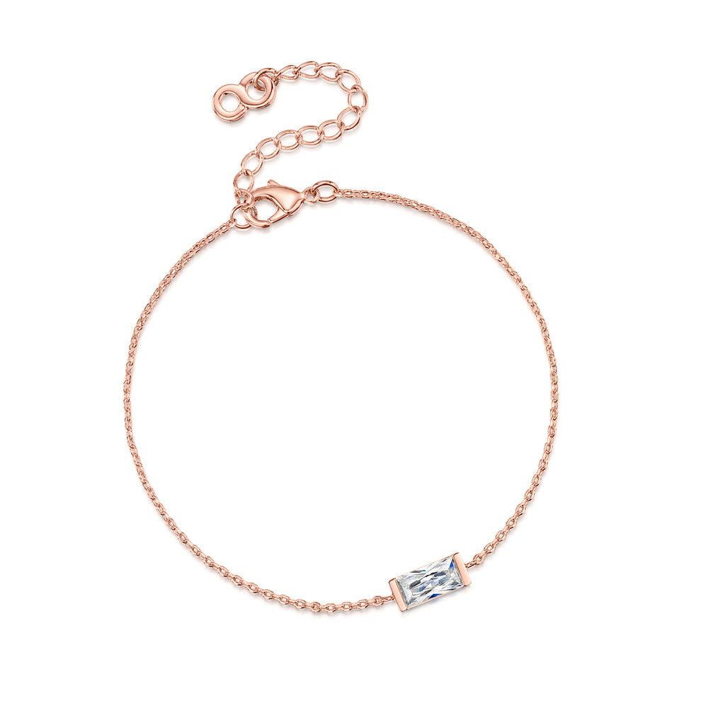 
            
                Load image into Gallery viewer, LXI Baguette Bracelet- Rose Gold
            
        