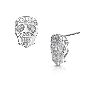 LXI Fiesta Skull earrings- Rhodium